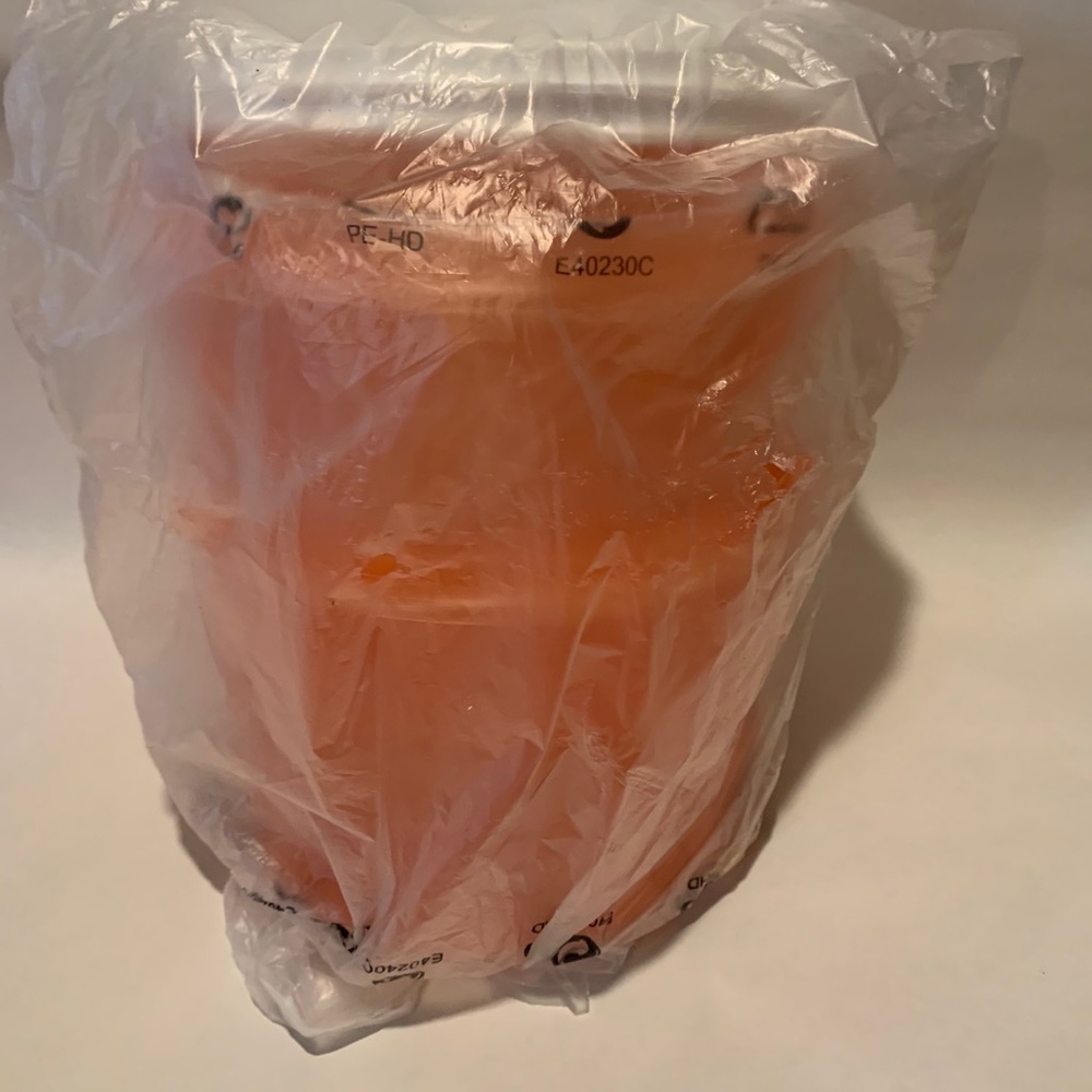 Orange Tupperware 264 Round Container W/white Lid